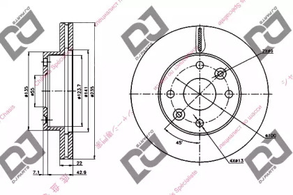 Тормозной диск DJ PARTS BD1253